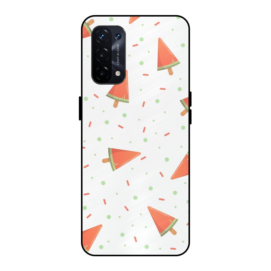 Watermelon Ice Creams Metal Back Case for Oppo A74 5G