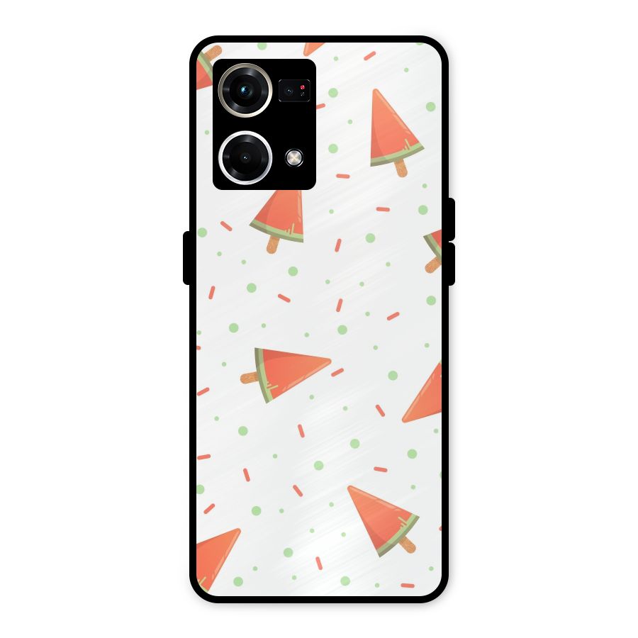 Watermelon Ice Creams Metal Back Case for Oppo F21 Pro 4G