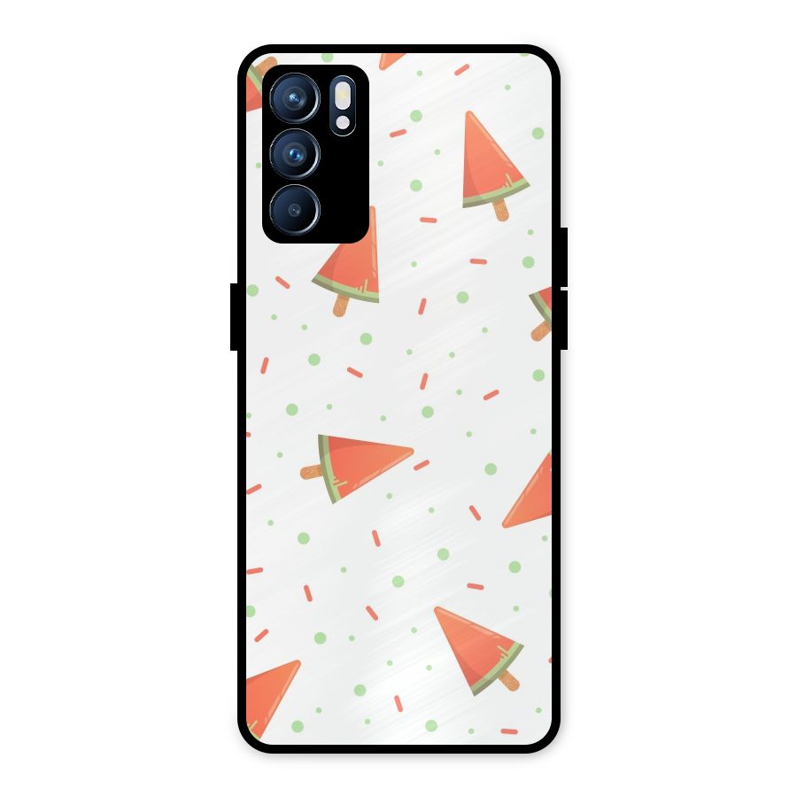 Watermelon Ice Creams Metal Back Case for Oppo Reno6 5G