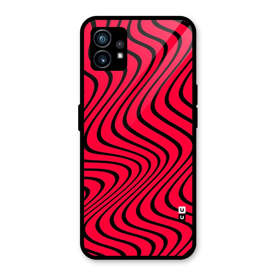 Waves Pattern Print Glass Back Case for Nothing Phone 1