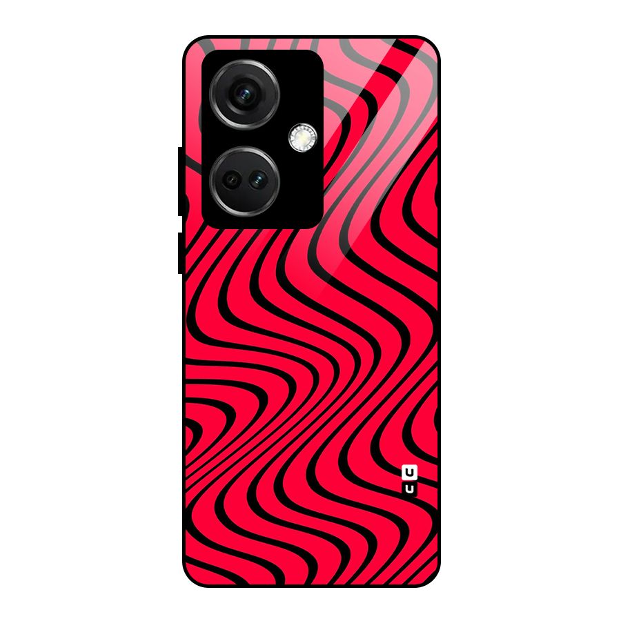 Waves Pattern Print Glass Back Case for OnePlus Nord CE 3 5G
