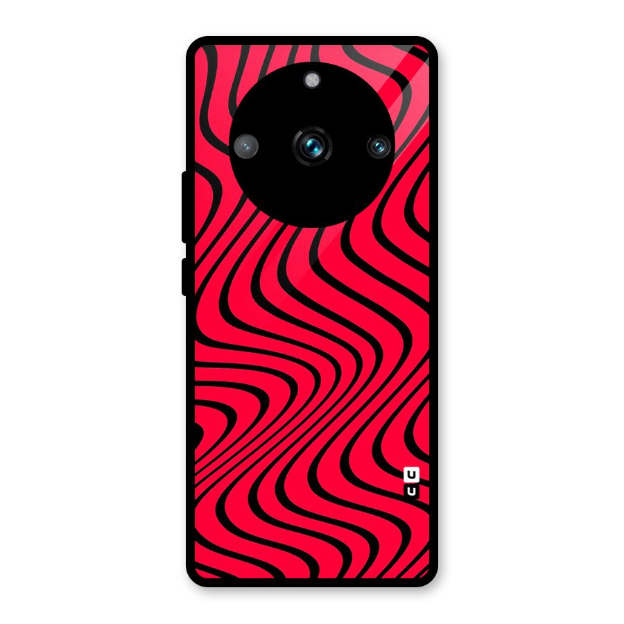 Waves Pattern Print Glass Back Case for Realme 11 Pro