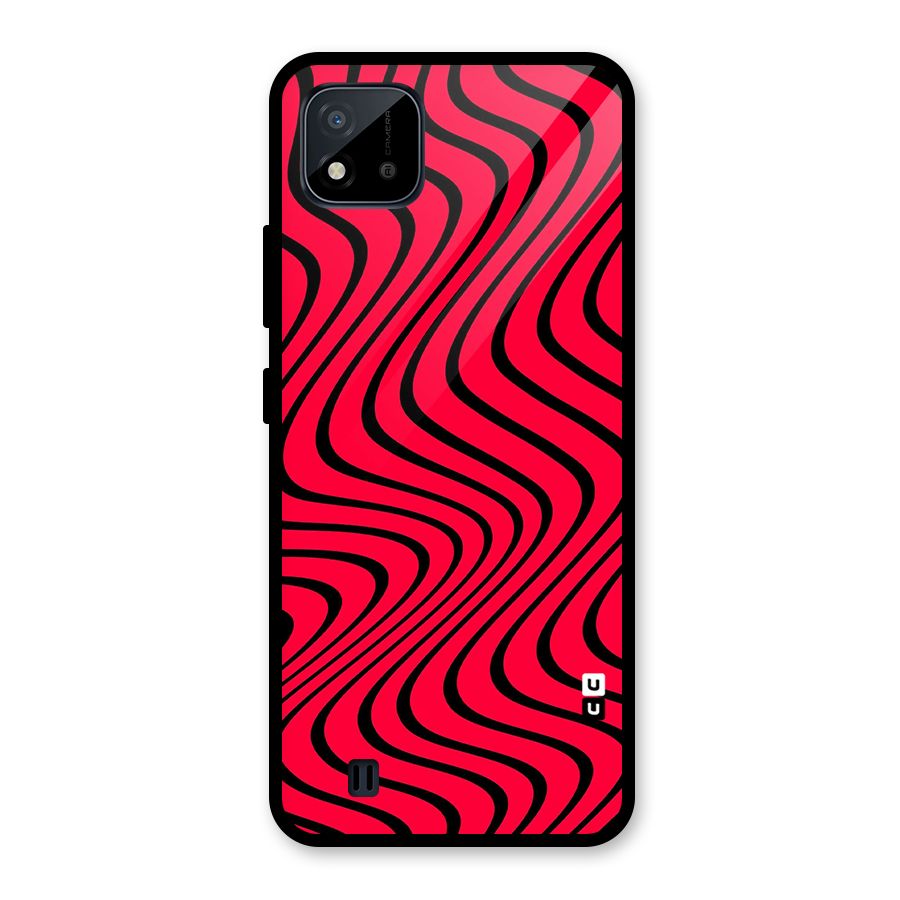 Waves Pattern Print Glass Back Case for Realme C11 2021
