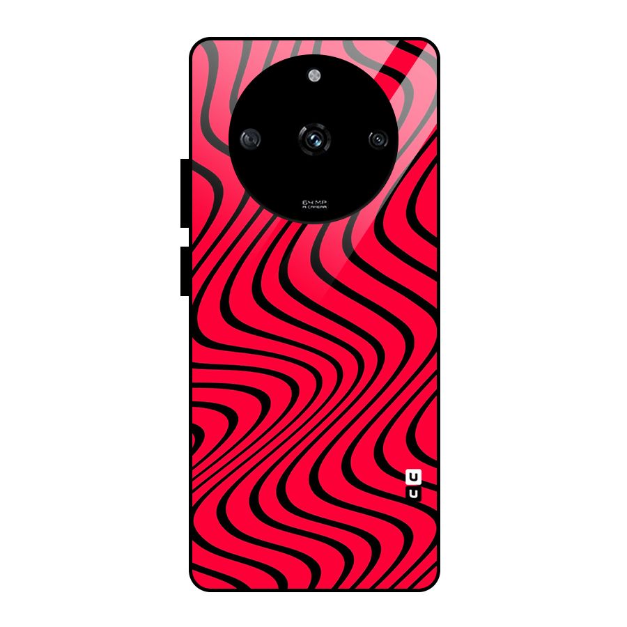 Waves Pattern Print Glass Back Case for Realme Narzo 60 5G