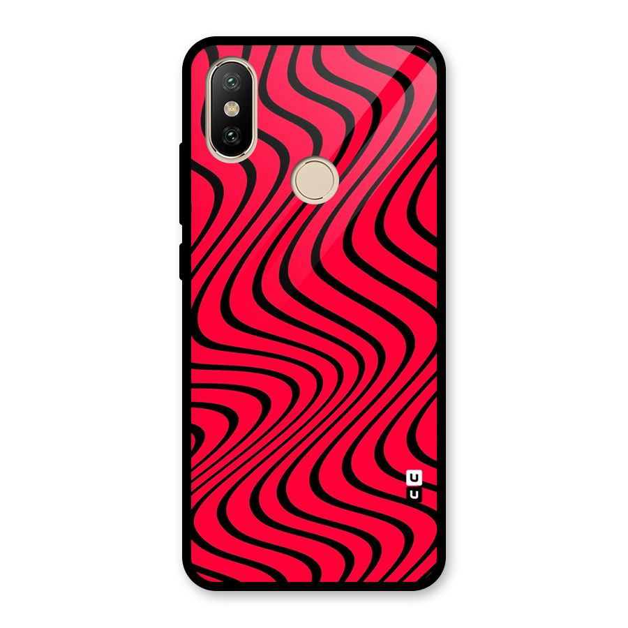 Waves Pattern Print Glass Back Case for Redmi A2