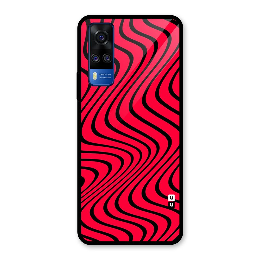 Waves Pattern Print Glass Back Case for Vivo Y31