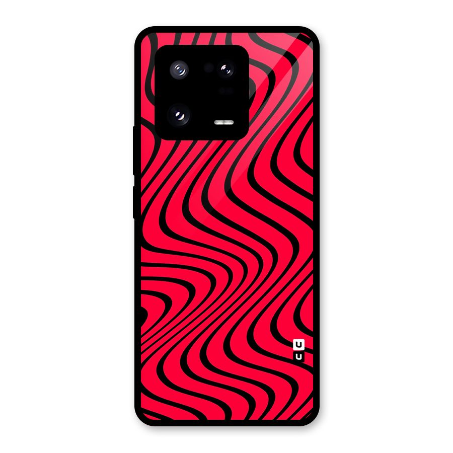 Waves Pattern Print Glass Back Case for Xiaomi 13 Pro
