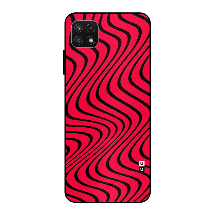 Waves Pattern Print Metal Back Case for Galaxy A22 5G