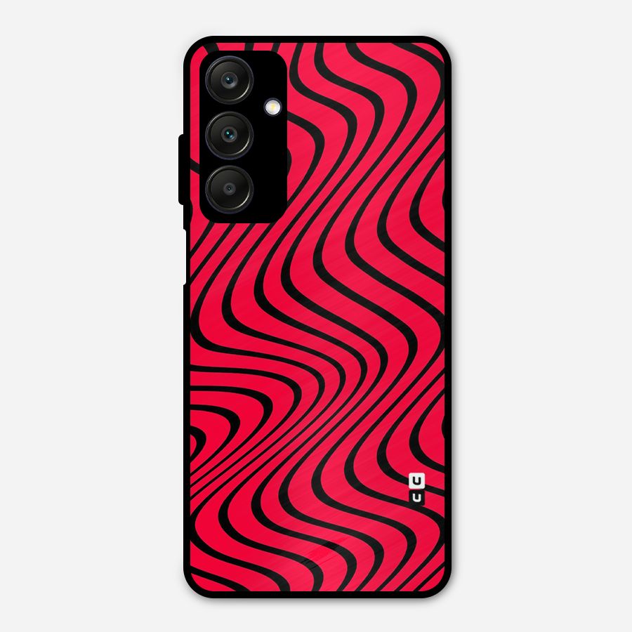 Waves Pattern Print Metal Back Case for Galaxy A25 5G