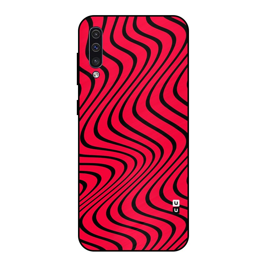 Waves Pattern Print Metal Back Case for Galaxy A30s