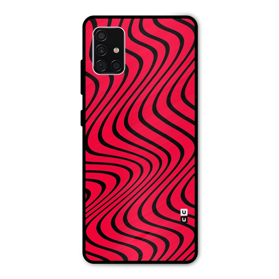 Waves Pattern Print Metal Back Case for Galaxy A51