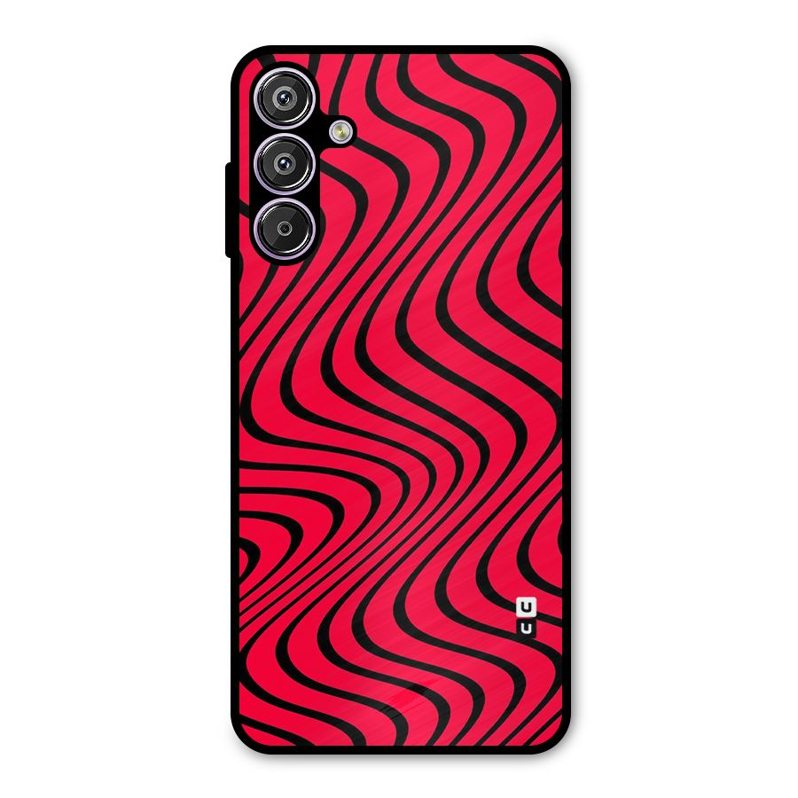 Waves Pattern Print Metal Back Case for Galaxy F15