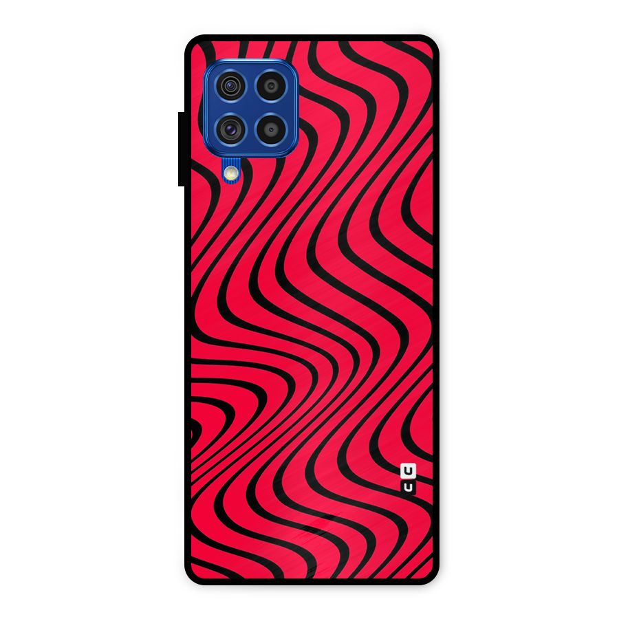 Waves Pattern Print Metal Back Case for Galaxy F62