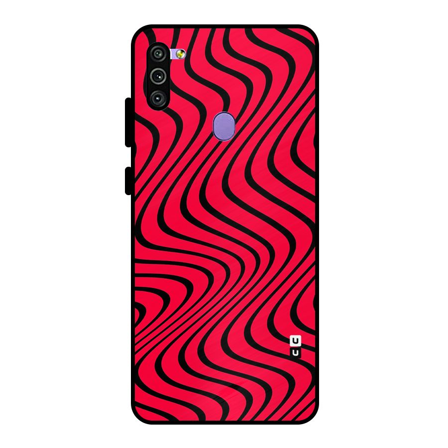 Waves Pattern Print Metal Back Case for Galaxy M11