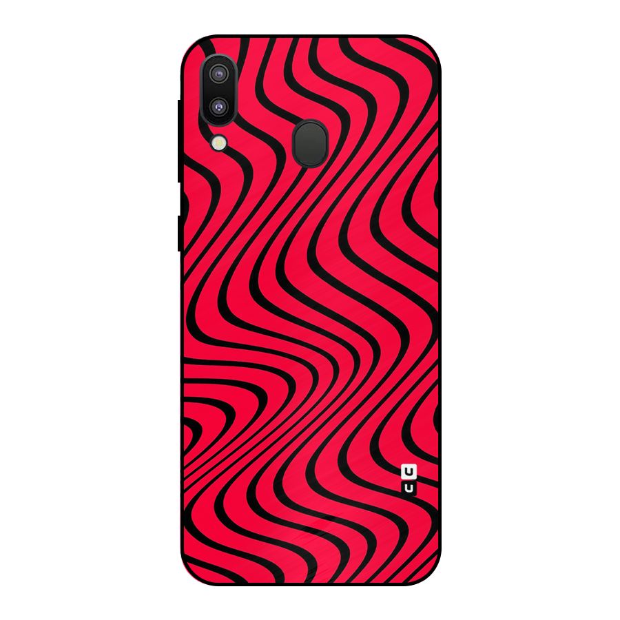 Waves Pattern Print Metal Back Case for Galaxy M20