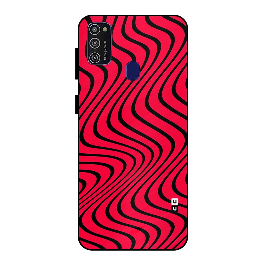 Waves Pattern Print Metal Back Case for Galaxy M21