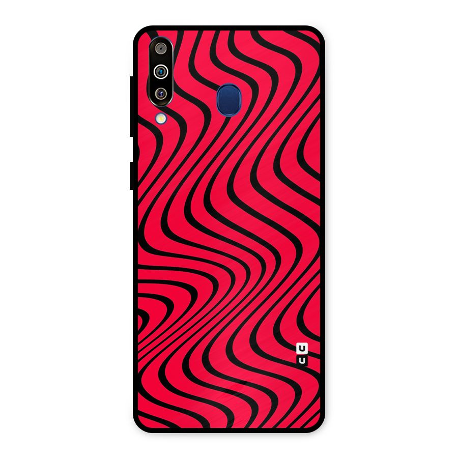 Waves Pattern Print Metal Back Case for Galaxy M30