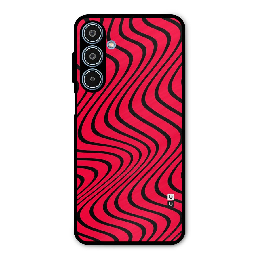Waves Pattern Print Metal Back Case for Galaxy M35