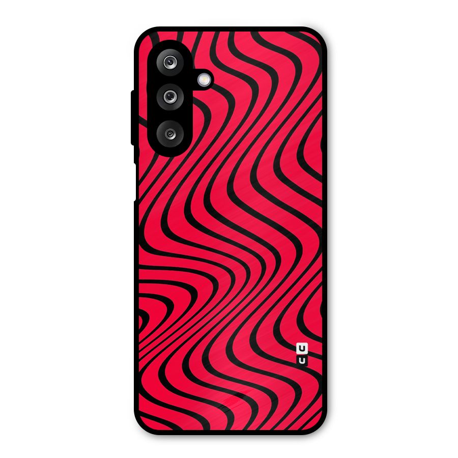 Waves Pattern Print Metal Back Case for Galaxy M36