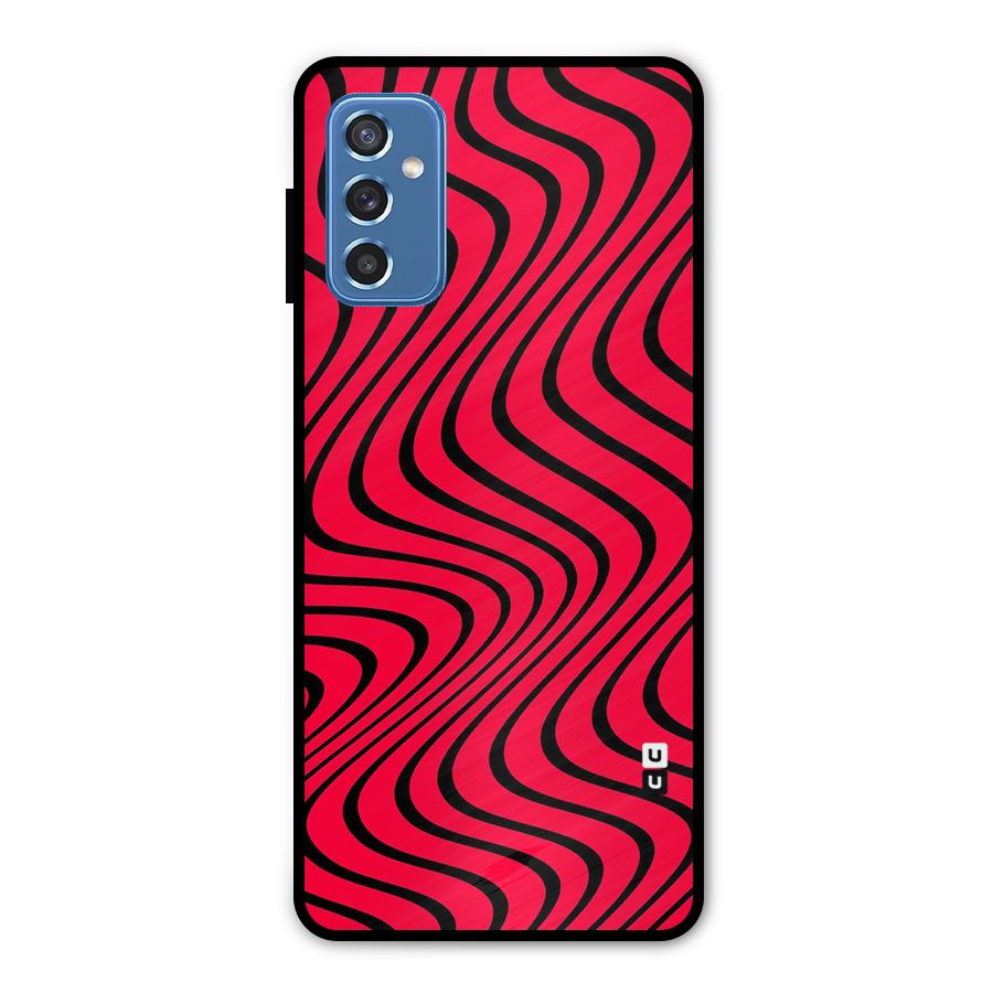 Waves Pattern Print Metal Back Case for Galaxy M52 5G