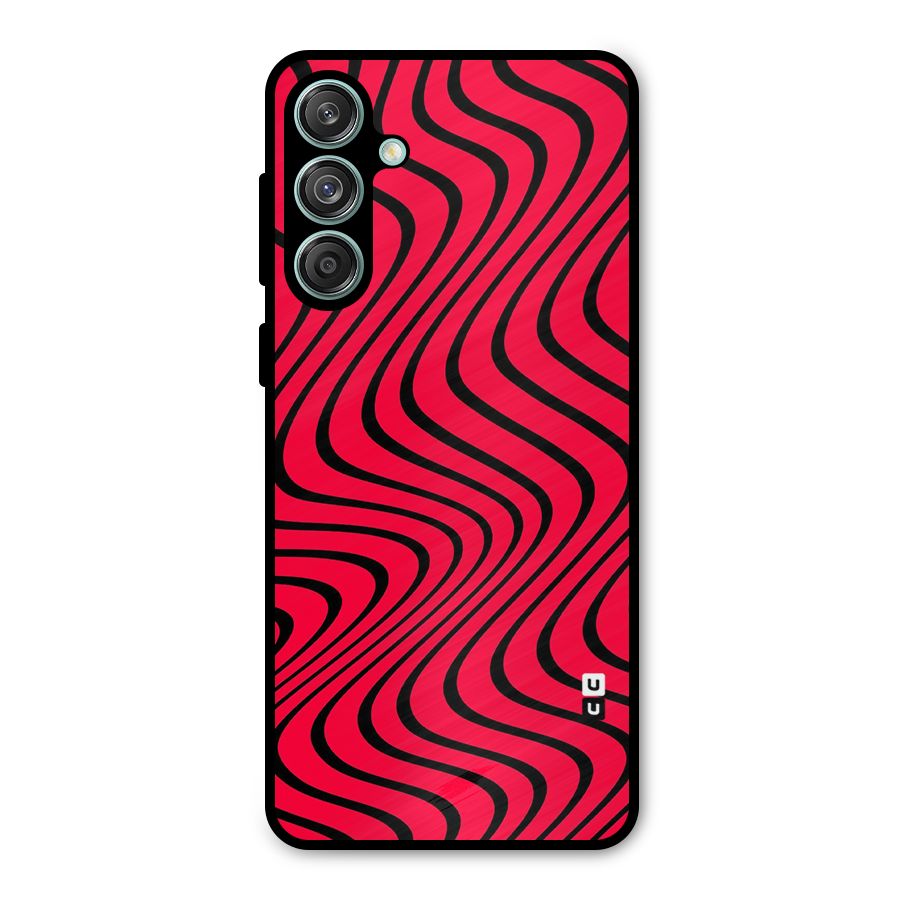 Waves Pattern Print Metal Back Case for Galaxy M55 5G