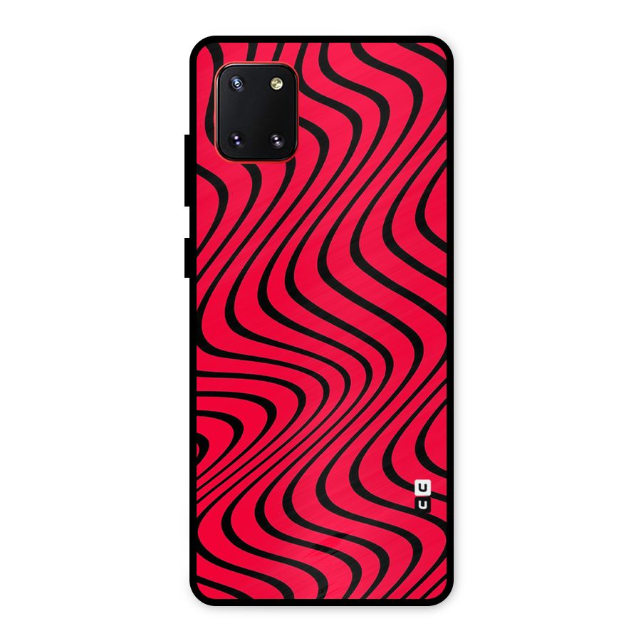 Waves Pattern Print Metal Back Case for Galaxy Note 10 Lite