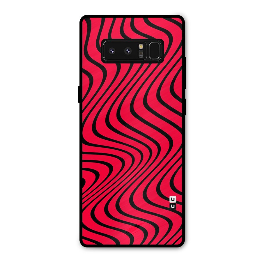 Waves Pattern Print Metal Back Case for Galaxy Note 8