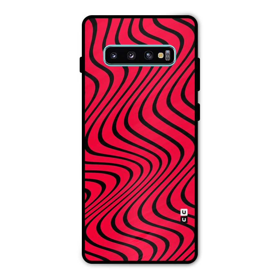 Waves Pattern Print Metal Back Case for Galaxy S10 Plus