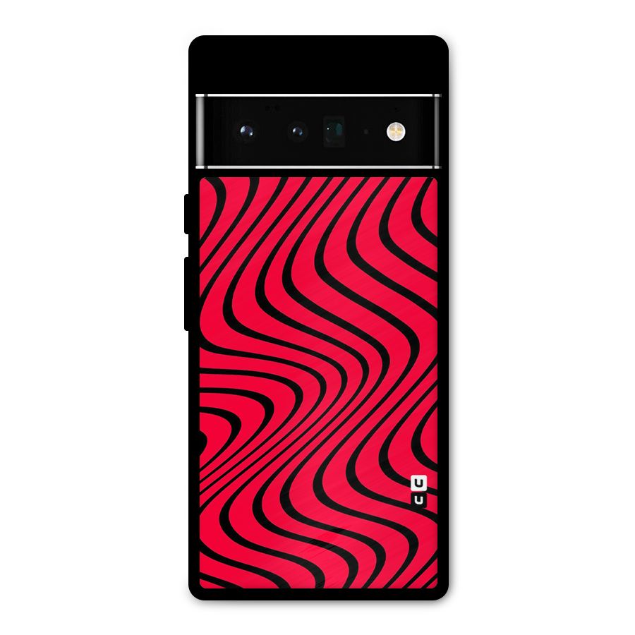 Waves Pattern Print Metal Back Case for Google Pixel 6 Pro
