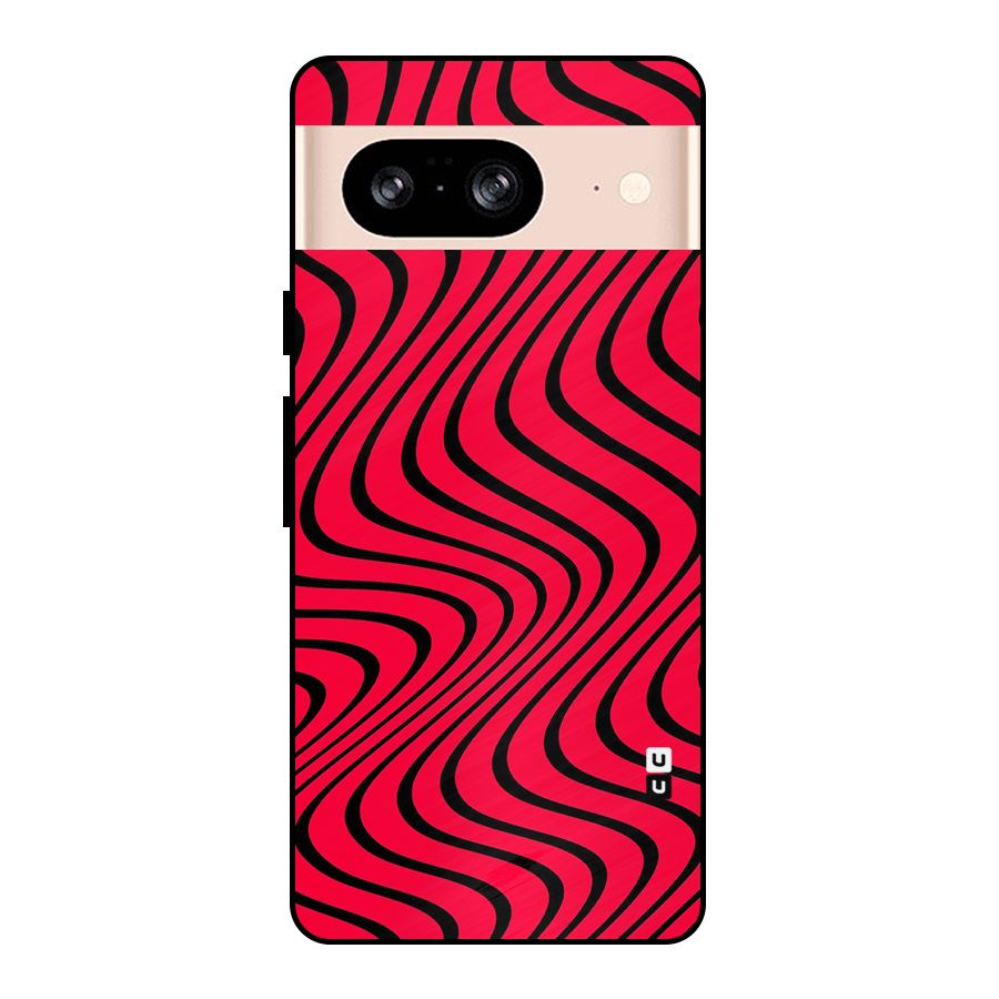 Waves Pattern Print Metal Back Case for Google Pixel 8