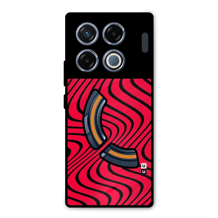 Waves Pattern Print Metal Back Case for Infinix GT 20 Pro