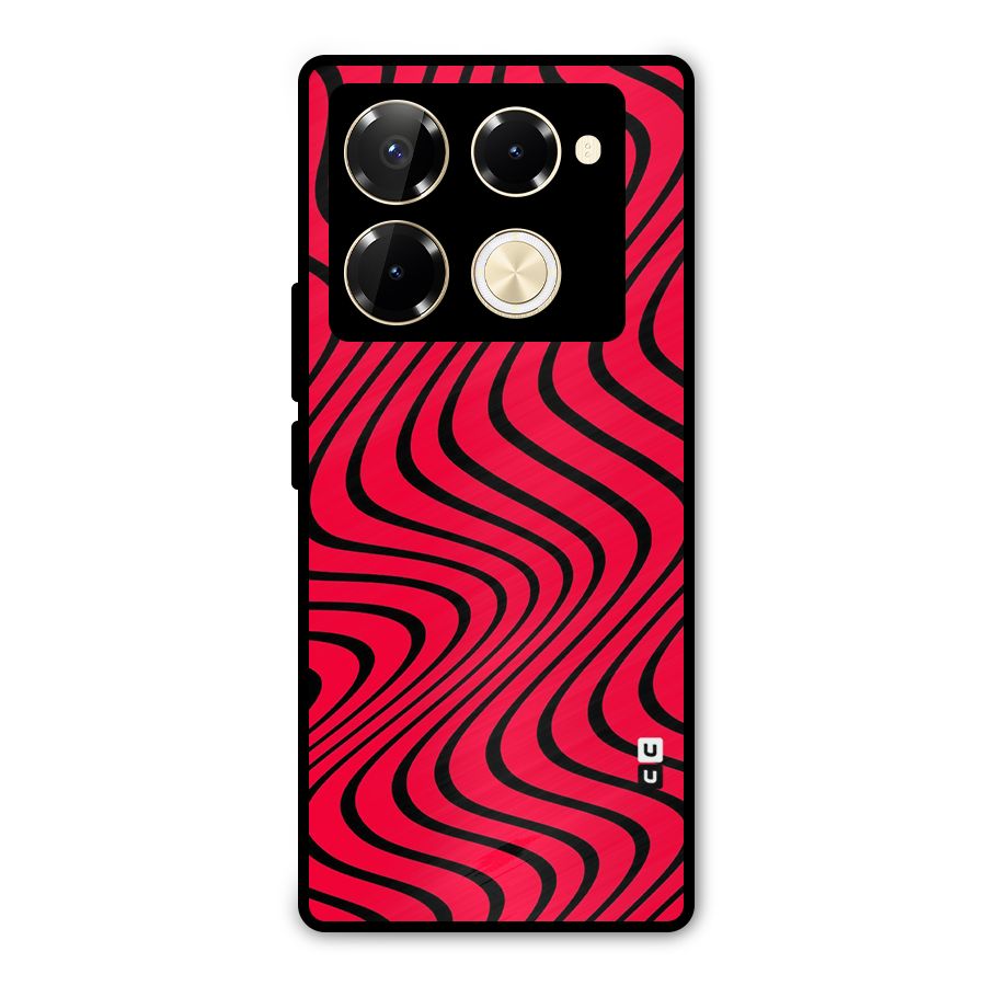Waves Pattern Print Metal Back Case for Infinix Note 40 Pro Plus