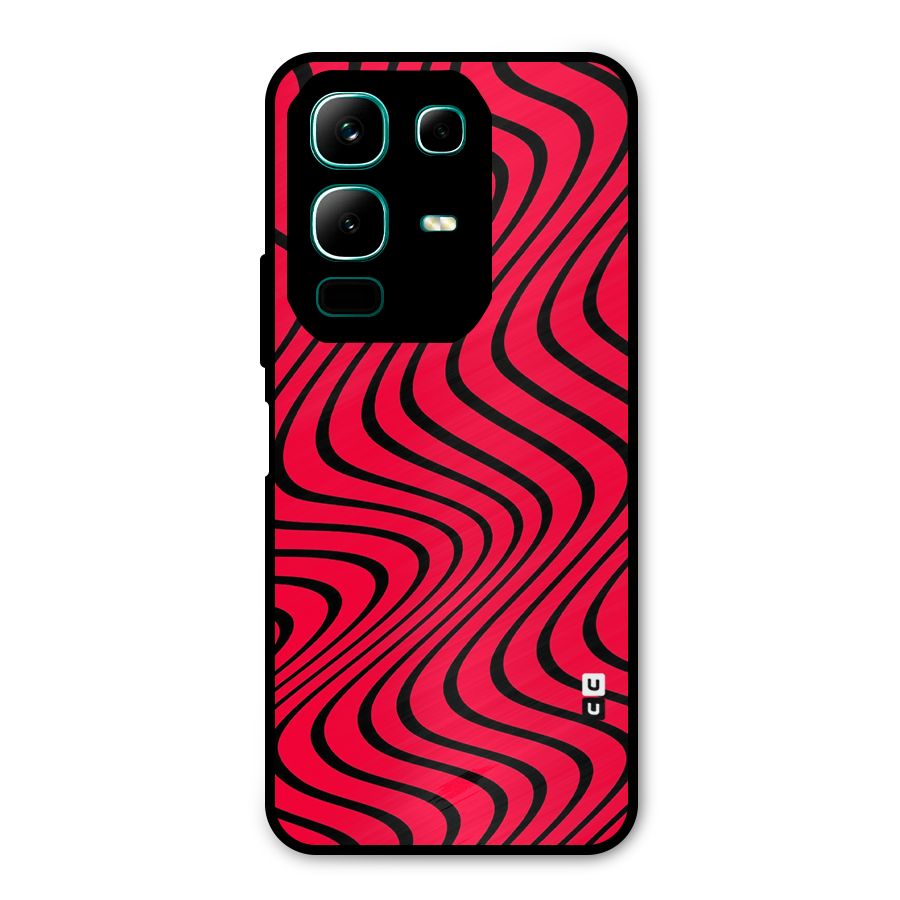 Waves Pattern Print Metal Back Case for Infinix Note 50x