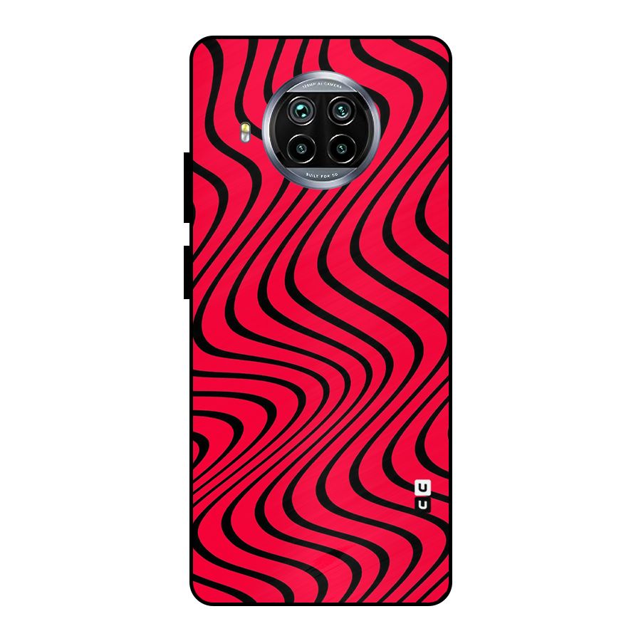Waves Pattern Print Metal Back Case for Mi 10i