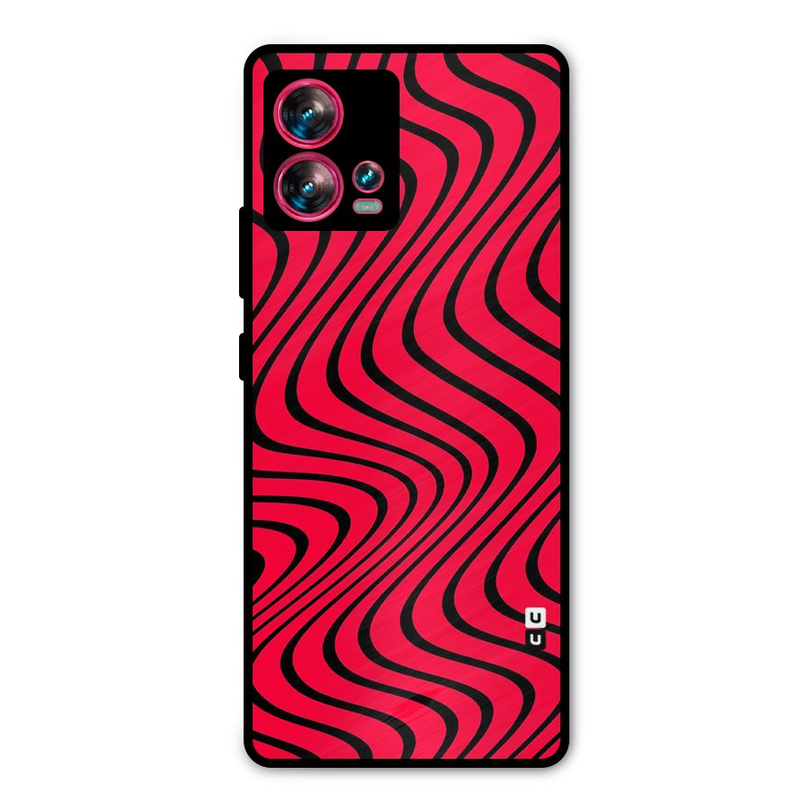 Waves Pattern Print Metal Back Case for Motorola Edge 30 Fusion