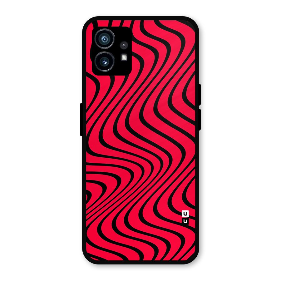 Waves Pattern Print Metal Back Case for Nothing Phone 1