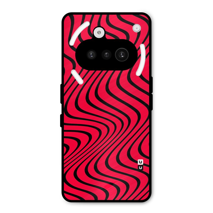 Waves Pattern Print Metal Back Case for Nothing Phone 3a
