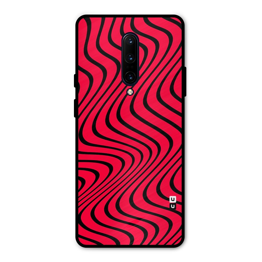 Waves Pattern Print Metal Back Case for OnePlus 7 Pro