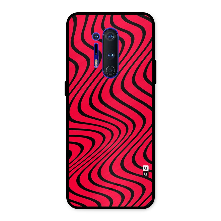 Waves Pattern Print Metal Back Case for OnePlus 8 Pro