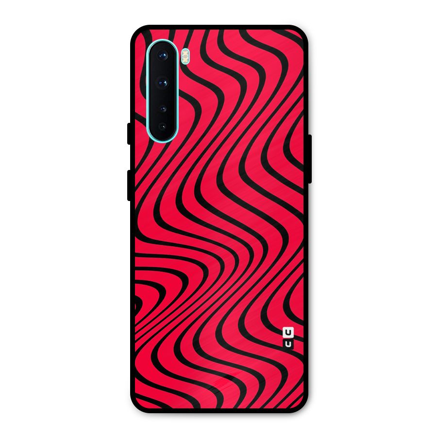 Waves Pattern Print Metal Back Case for OnePlus Nord