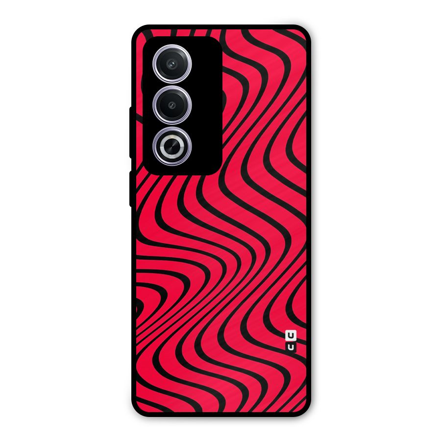 Waves Pattern Print Metal Back Case for Oppo A3 Pro