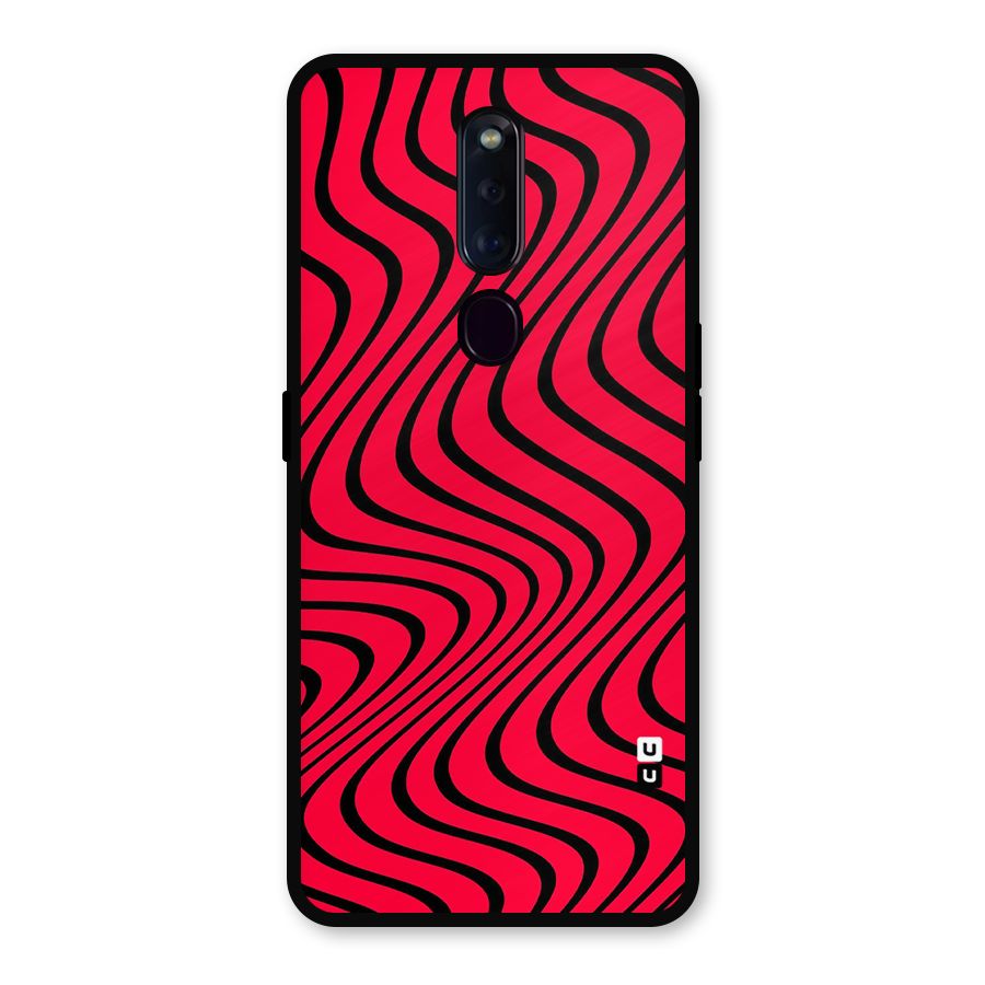 Waves Pattern Print Metal Back Case for Oppo F11 Pro