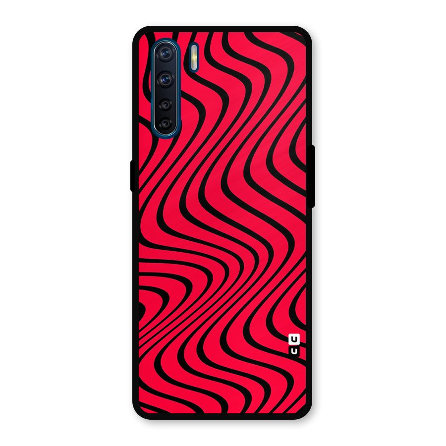 Waves Pattern Print Metal Back Case for Oppo F15