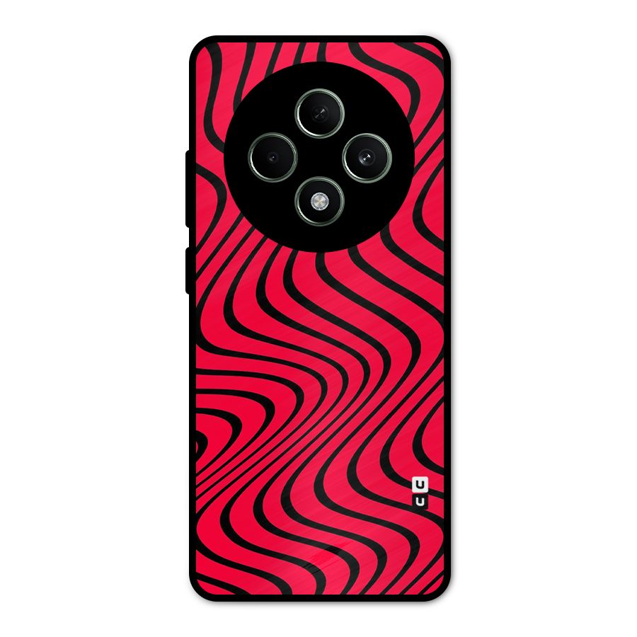 Waves Pattern Print Metal Back Case for Oppo F27
