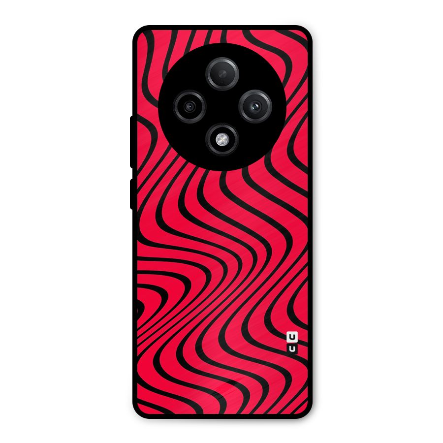 Waves Pattern Print Metal Back Case for Oppo F27 Pro Plus