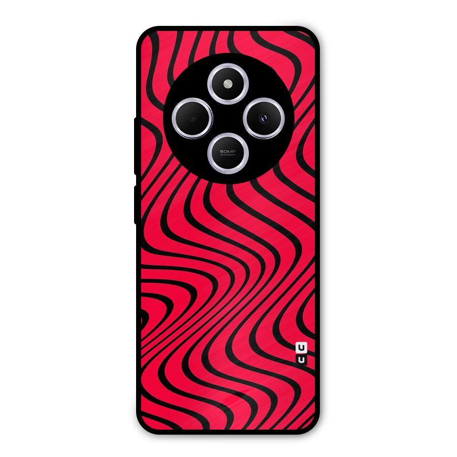 Waves Pattern Print Metal Back Case for Poco C75 5G