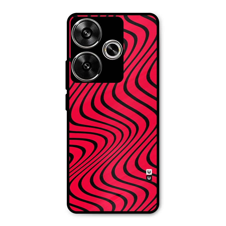 Waves Pattern Print Metal Back Case for Poco F6
