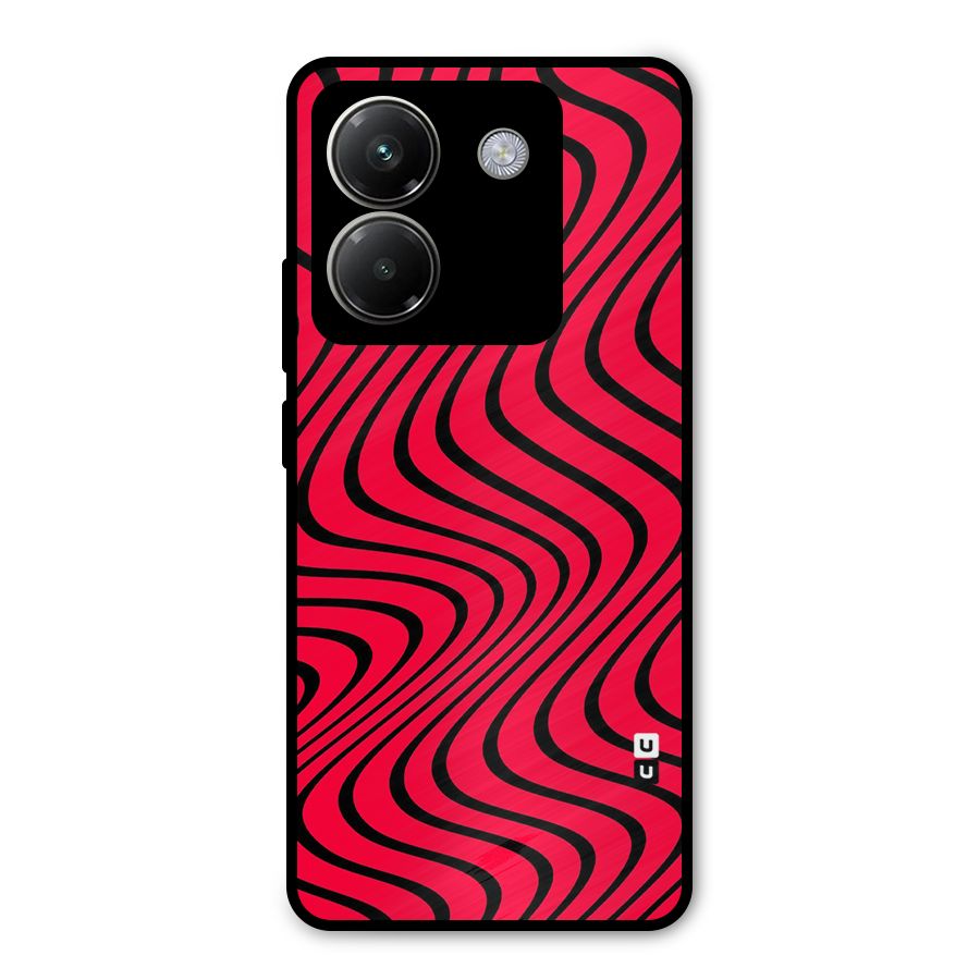 Waves Pattern Print Metal Back Case for Poco M7 Pro 5G