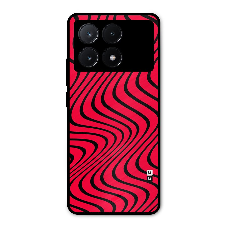 Waves Pattern Print Metal Back Case for Poco X6 Pro