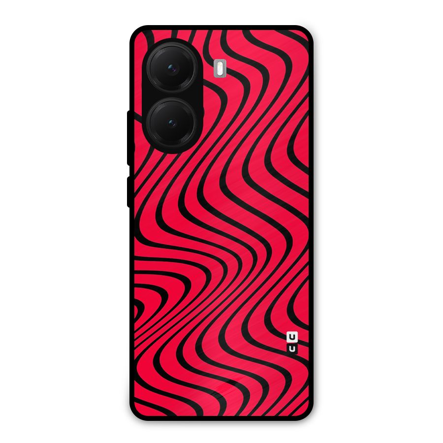 Waves Pattern Print Metal Back Case for Poco X7 Pro